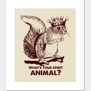 Squirrel with crown Posters and Art